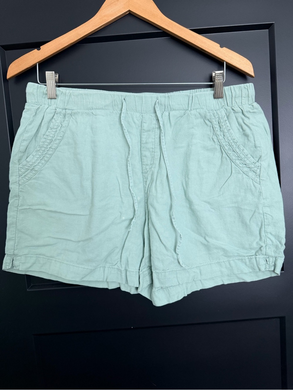 Women's Mint Casual Linen Blend Drawstring Shorts - Briggs size L